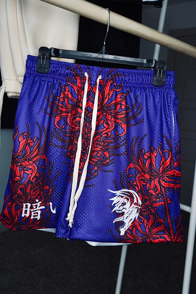 Red Spider Lily Mesh Shorts